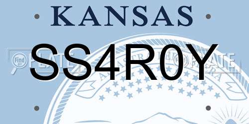 SS4R0Y Kansas License Plate