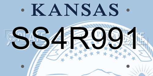 SS4R991 Kansas License Plate