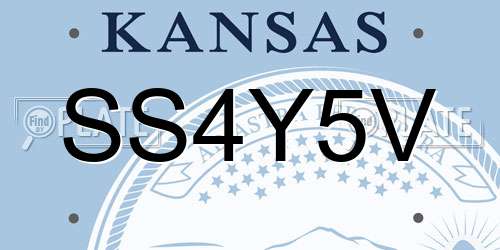 SS4Y5V Kansas License Plate