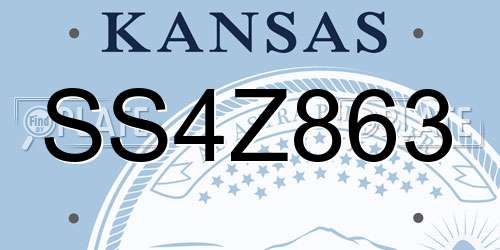 SS4Z863 Kansas License Plate