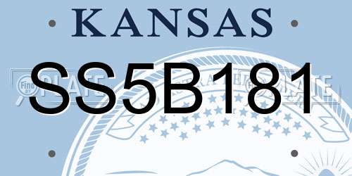 SS5B181 Kansas License Plate