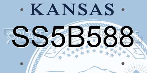 SS5B588 Kansas License Plate