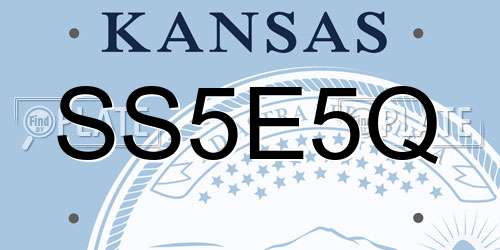 SS5E5Q Kansas License Plate