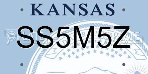SS5M5Z Kansas License Plate