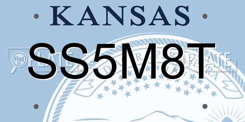 SS5M8T Kansas License Plate