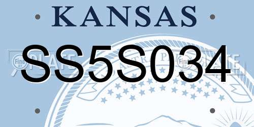 SS5S034 Kansas License Plate