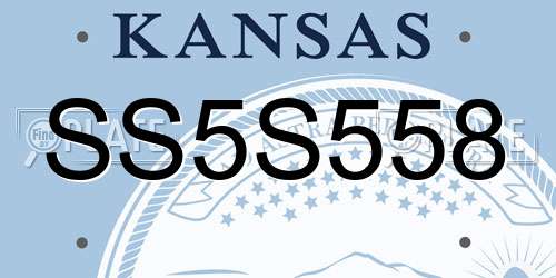 SS5S558 Kansas License Plate