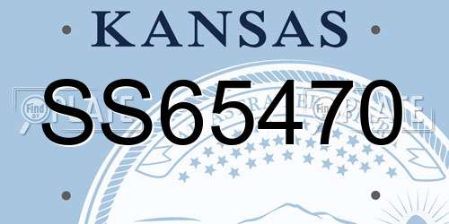 SS65470 Kansas License Plate