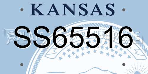 SS65516 Kansas License Plate