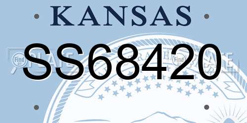 SS68420 Kansas License Plate