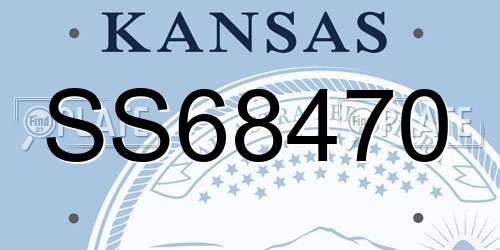 SS68470 Kansas License Plate