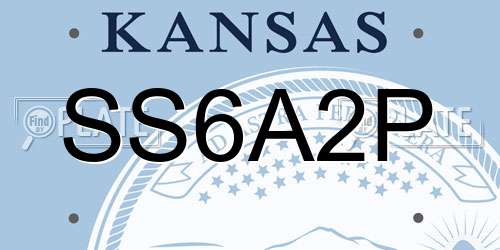SS6A2P Kansas License Plate