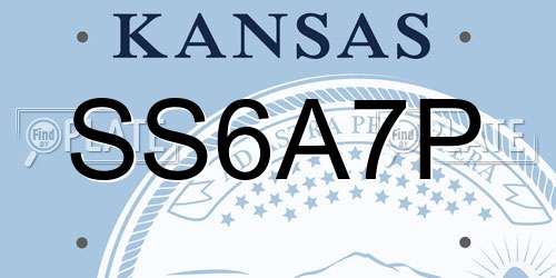 SS6A7P Kansas License Plate