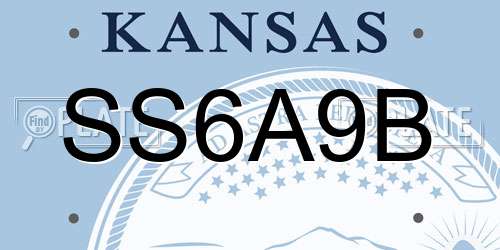 SS6A9B Kansas License Plate