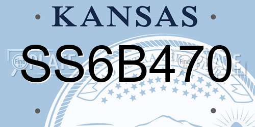 SS6B470 Kansas License Plate