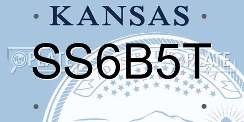 SS6B5T Kansas License Plate