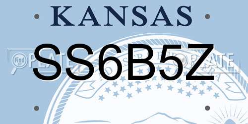 SS6B5Z Kansas License Plate