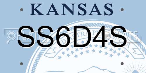 SS6D4S Kansas License Plate