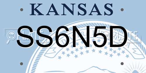 SS6N5D Kansas License Plate