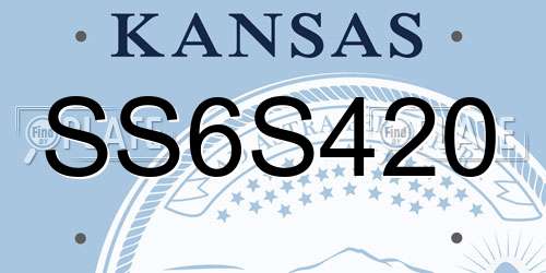 SS6S420 Kansas License Plate