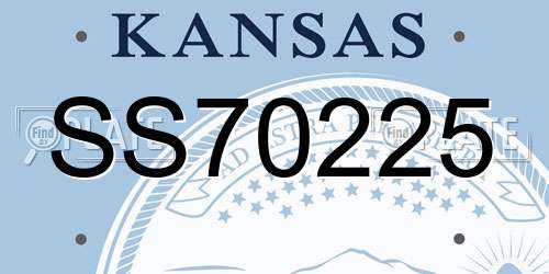 SS70225 Kansas License Plate