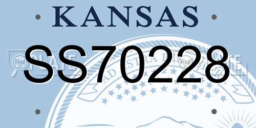 SS70228 Kansas License Plate