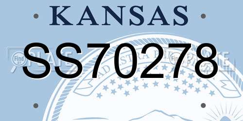 SS70278 Kansas License Plate