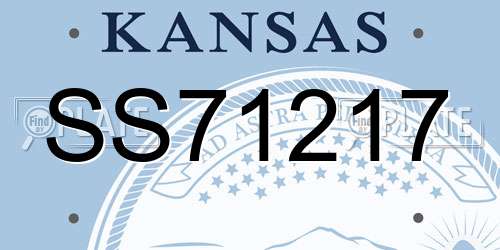SS71217 Kansas License Plate