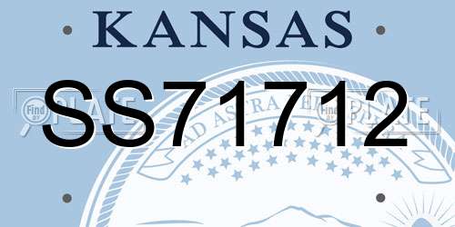 SS71712 Kansas License Plate