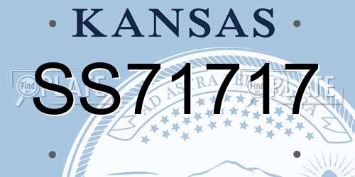 SS71717 Kansas License Plate