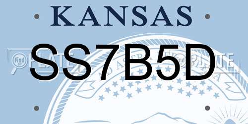 SS7B5D Kansas License Plate