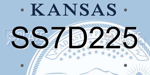 SS7D225 Kansas License Plate