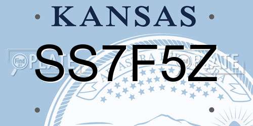 SS7F5Z Kansas License Plate