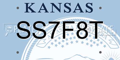 SS7F8T Kansas License Plate
