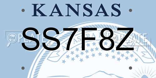 SS7F8Z Kansas License Plate