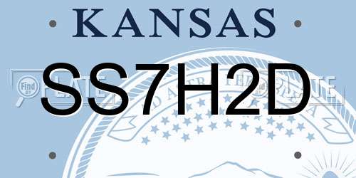 SS7H2D Kansas License Plate