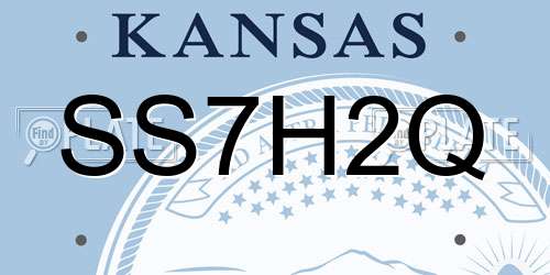 SS7H2Q Kansas License Plate