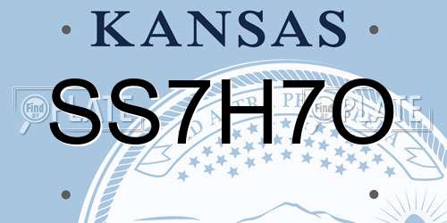 SS7H7O Kansas License Plate