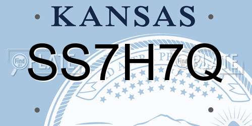 SS7H7Q Kansas License Plate
