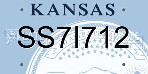 SS7I712 Kansas License Plate