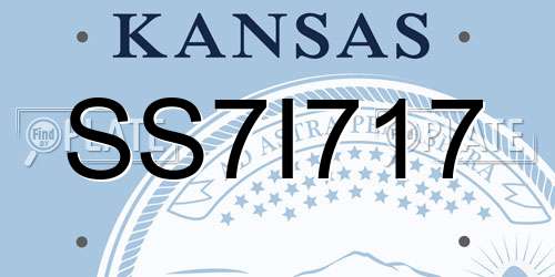 SS7I717 Kansas License Plate