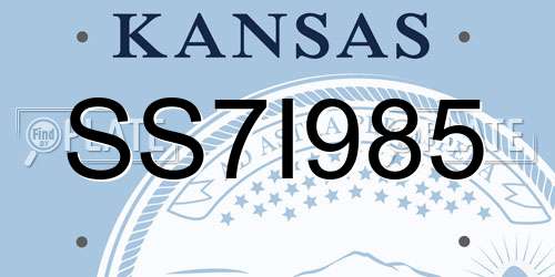 SS7I985 Kansas License Plate