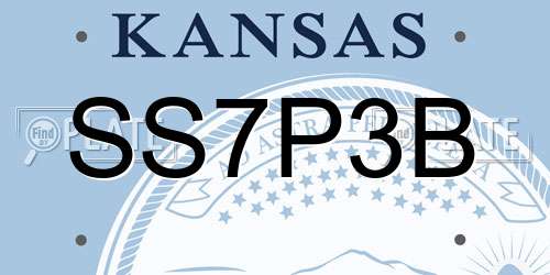 SS7P3B Kansas License Plate