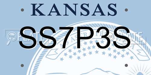 SS7P3S Kansas License Plate