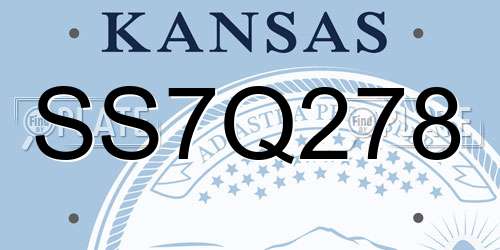 SS7Q278 Kansas License Plate