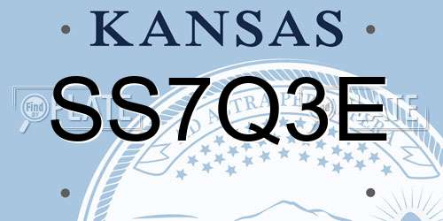 SS7Q3E Kansas License Plate