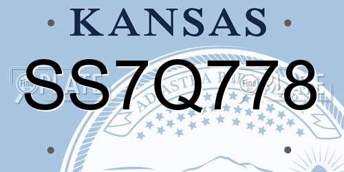SS7Q778 Kansas License Plate
