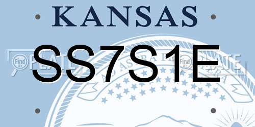 SS7S1E Kansas License Plate