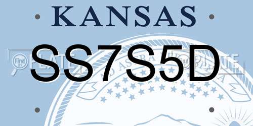 SS7S5D Kansas License Plate