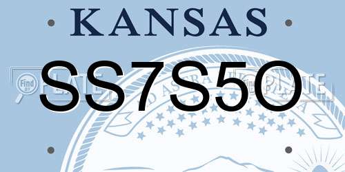 SS7S5O Kansas License Plate